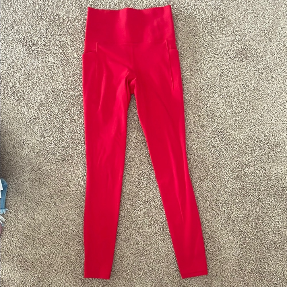 Athleta Red High-Waisted Leggings
